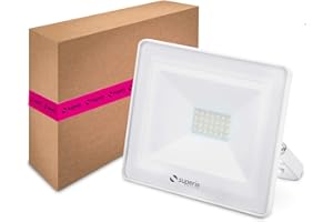 SUPERIA MILANO Superia Faro LED bianco da esterno 25W | Azienda ITALIANA | 2256 lumen Bianco Naturale 4000K, Proiettore Impermeabile IP66, per Giardini e Abitazioni, Fascio 120°, 230V AC, PRA25BN