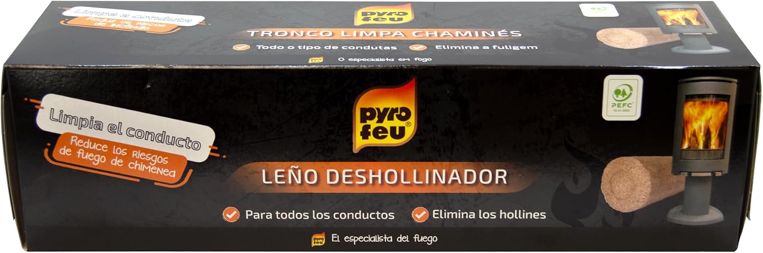 Pyro Feu 24777-12 Leño Deshollinador chimeneas PEFC
