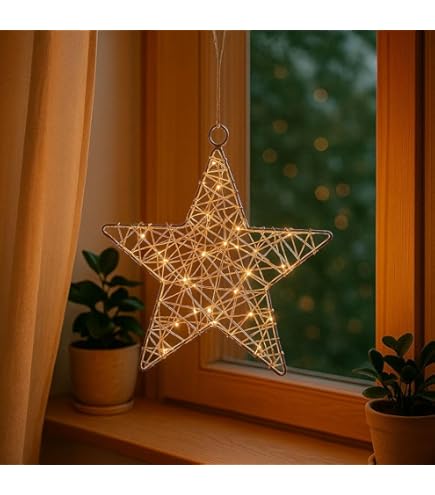 Matches21 Apple with 30 LED Lights and Timers, Decorative Glass Apple Decorative Light, Home Decoration, Red, Pack of 1, Diameter 22 cm