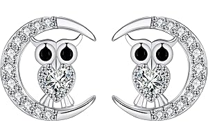 Micory Orecchin Gufo bambina Argento Sterling 925 Orecchini Anallergici con Cofanetto Regalo-Regali adatto per ragazzae e donna