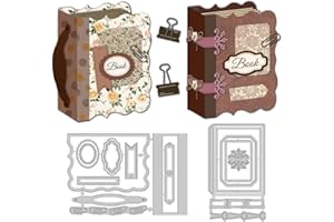 ‎DELORIGIN DELORIGIN 3D Mini Buch Stanzformen Metall Stanzformen Kartenherstellung Stanzschablonen Vorlage Prägeschablonen Rahmen Für DIY Scrapbooking Basteln Alben Grußkarten Geschenke Einladungen Dekor