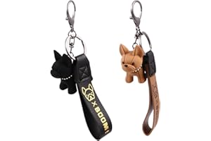 ENHOT Porte-clés Bouledogue Français - Adorable Ensemble de Porte-clés Bouledogue pour Femme - Pendentif de Sac et Cadeau pour Les Amoureux des Chiens - Lot de 2
