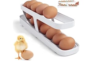 Portauova Frigorifero, Egalit porta Uova Da Frigo, doppio Strato Di Grande Capacità Portauova Frigorifero, risparmiare Spazio Design A Scorrimento Porta Uova，Per Uova Per 12-14 Uova (2 Strati)