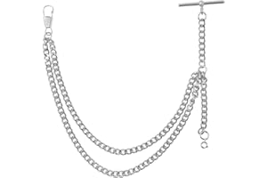 ALWESAM Pocket Watch Chain Albert T-Bar Chain Antique T Shaped Hanging Watch Chain 14 Inch Single Link Vest Belt