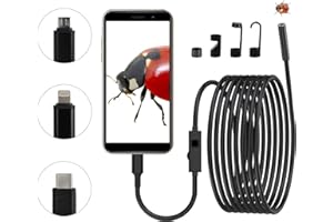 AQUOTA Endoscope Inspection Camera, 1080P HD Endoscope Camera with 8 LED Lights, 7.9mm IP67 Waterproof Snake Camera, Tube Sink Pipe Drain Camera for Android, iPhone, iPad