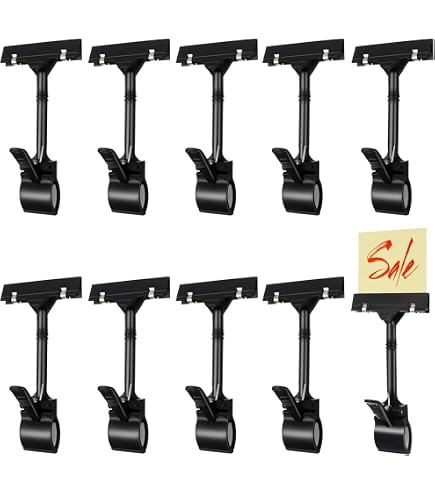 Lot De 8 Clips Porte-étiquettes Rotatifs - Supports Pour Prix Et Affichage En Magasin
