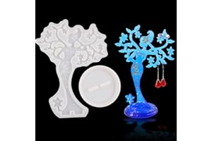 TikooTik Présentoir à Bijoux Moules en Résine Porte-Bijoux Moules en Silicone d'oreilles Support de Présentation Moule Époxy Jewelry Organizer Stand pour Clous d'oreilles Collier Bracelets