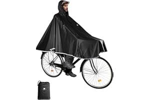 ANYOO Imperméable à l'eau Cyclisme Capes Portable Léger Pluie Poncho Vélo Vélo Compact Réutilisable Unisexe pour Randonnée Camping en Plein Air