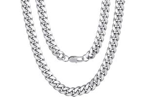 ChainsPro Stainless Steel Chains for Men Curb Cuban Necklace,4/6/10/14 (Gift Wrapped)