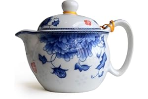 Yxhupot Teiera 12oz/350m Blu Porcellana Porcellana In Acciaio Inox Filtrazione Mash Infuser Tea