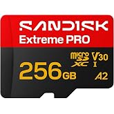 SANDISK yeni versiyon Extreme PRO microSDXC 256 GB, UHS-I kartı + SD adapt&ouml;r&uuml; (250 MB/sn'ye kadar okuma, 170 MB/sn'ye kadar y