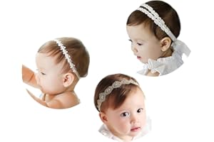 COUXILY Bambina Fascia Capelli Fasce Cerchietti con un Inchino Accessori fiore fasce per Battesimo (C03)