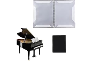 URCHUZE A4 Notenmappem, Wasserdicht Kunststoff Music Folder,20 Blatt/40 Seiten, 32 x 26 cm, 180-Grad-Öffnung, Schwarz