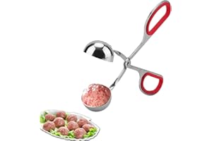 HERCHR Acero Inoxidable Antiadherente Albóndigas De Arroz Clip Molde, Bola De Melón Antiadherente Con Asas Antideslizantes Extraíbles, 7.1 * 2.8 * 1.4 in Meat Baller, Máquina Para Hacer Albóndigas (Rojo)