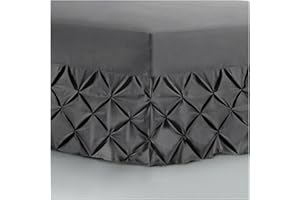 SEVENTHSTITCH Double Bed Valance Sheet 100% Egyptian Cotton 200 Thread Count Extra Deep Skirt Pocket Mattress White | Silver | Charcoal | Pink Fitted Bed Sheets (Double, Charcoal)