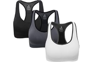 ANGOOL Sports Bras for Women, Racerback Yoga Bra Padded Mid Impact Support for Workout Fitness