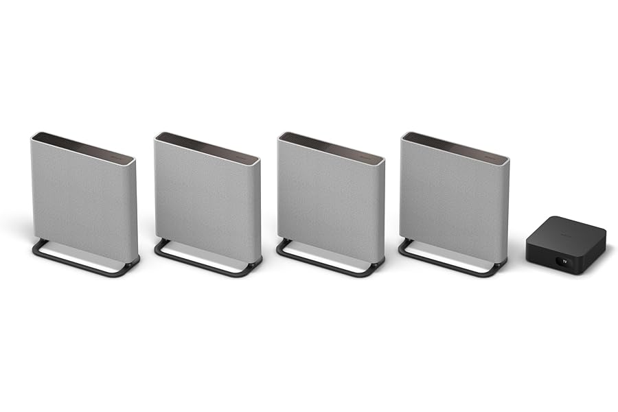 Sony BRAVIA Theatre Quad – Dolby Atmos, Home Theatre 4 Speaker System, DTS:X, Wi-Fi, Bluetooth, 360 Spatial Sound Mapping, Hi Res Ausio, grey, HT-A9M2