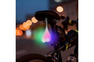 Feux arrière de Boule de vélo, Riloer Feux arrière pour VTT, Éclairage décoratif pour Jardins lumières d'avertissement de Coeur de vélo, Lampe d'oeuf LED Essentielle de Nuit, imperméable, colorée