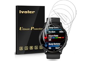ivoler Zestaw 6 osłon ochronnych do Huawei Watch GT 4 46 mm/Garmin Venu 3 45 mm/Garmin Venu 2 45 mm/Huawei Watch 4, pełne pokrycie [odporny na zarysowania] [bez pęcherzyków] Folia ochronna TPU