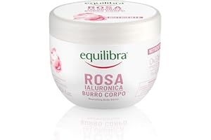 Equilibra, Burro Corpo, Azione Nutriente, 300ml, con Burro di Karité, Estratto di Rosa Damascena, Acido Ialuronico a Medio-Alto Peso, e Burro di Mango, Adatto a Pelli Sensibili