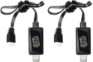 AMZZN 2 Cargadores USB 3S 11,1V 2A para Coche RC, Barcos RC, Drones y Pistolas de Aire comprimido; RC Juguete 11.1V batería Cable de Carga USB