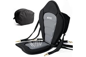 Leader Accessories Deluxe Kayak Seat SUP Seat Canoe Seat Boat Seat with Storage Bag (Black/Gray)