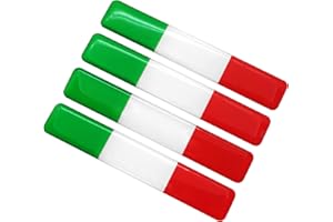 PTDecals 4 Pezzi 90x15mm Resina epossidica Flessibile Morbida Italia Bandiera Italiana Emblema Adesivo Decalcomanie per Veicolo Auto Auto Moto Casco Decorazione della casa