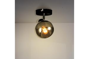 M Ledme Taklampa i glasserien med 1 spotlight, inomhus LED-spotlight för tak E14 glödlampor, LED-taklampa med svart finish (g