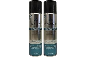 x2 Erasmic Traditional Skincare Shave Foam Aloe Vera Soothing 250ml