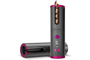 Barley Direct Ferro Arricciacapelli Automatico Senza Fili, Arricciacapelli Portatile Ricaricabili, 6 Temperature 8-18s Timer Impostazioni, LCD Display Sicuro e Antiscottatura per Salone Domestico