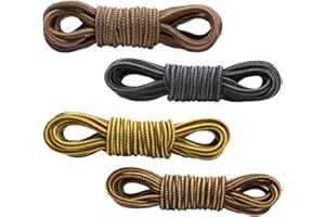 Clyhon 4 pary – okrągłe sznurowadła premium [Ø 4 mm] do butów roboczych, kozaków, butów outdoorowych i butów sportowych, odporne na rozdarcie sznurowadła zamienne z poliestru