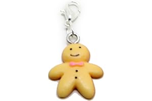 ERKIC JewelleryJoy Gingerman gingerbread Christmas acrylic Gift Dangle Bead for European Link Bracelets Clip On Charm (Clip On)