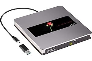 NOLYTH External CD Drive, USB DVD Drive for Mac, Portable DVD Player for Laptop CD Burner Reader Writer Optical Disc Drive for PC Windows MacBook
