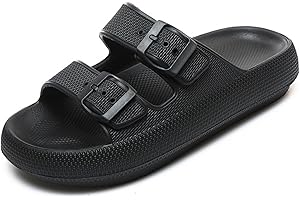 Waysoland Cozyslides Original Damen Herren,Wolkenschuhe Damen Airfoot Wolken mit Verstellbaren Schnallen rutschfest Schnell Trocknend Super Bequeme Dicke Sohle Sandalen
