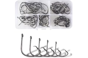 Dingbear 50-300pcs Combinaison Eau Salée Eau Douce Militaire en Acier à Haute Teneur en Carbone Hameçons De Pêche Hameçons