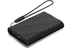 Lacdo Silicone Étui de Transport de Disque Dur pour Samsung T9 Portable SSD 1TB 2TB 4TB Disque Dur Externe à État Solide, Silicone Housse de Protection pour SSD T9 Shield, avec Dragonne, Noir