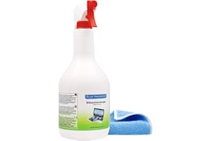 Blum Manufaktur Bildschirmreiniger 1x 1000 ml + 30x30 cm Mikrofasertuch supersoft 365GSM - Screen Cleaner - Display Reiniger