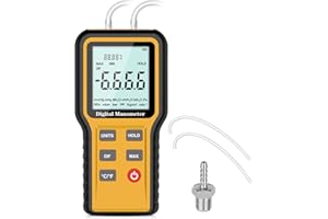 LEATON Manometer , Professional Air Pressure Meter , Two Differential Pressure Gauge HVAC Gas Pressure Tester Measuring Range: ±20.68 kPa / ±2.999 psi ( Batteries included )