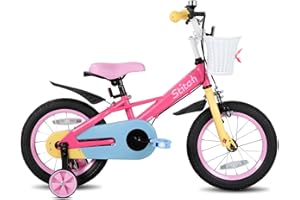 STITCH MACARONS 12/14/16/18 inch kids bike for 2-8 girls, girls bike with stablisers and basket,pink/blue