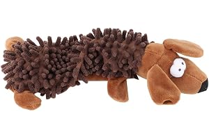 Stylebest Liten Hundplyschleksak Mjuk Söt Djurform för Lek och Bitning 28x10x5cm Brun Hund (Brun hund)