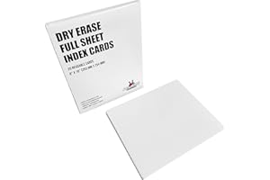 Apostrophe Games - Fogli cancellabili a secco grandi - 20pcs laminati carte in bianco w/Box-Riutilizzabile Dry Erase per la scuola, per fare liste-Pratico Indice fogli di carta - 20,3 cm x 25,4 cm