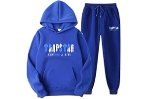 VVNHJA Tuta Trapstar Uomo Donna Completo Trapstar Unisex 2 Pezzi Jogging Sportiva Set Autunno Inverno Felpa con Cappuccio in Plie e Pantaloni