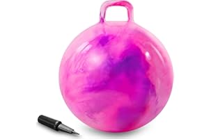AMFUN Space Hopper,18/22 Inches Hoppers Ball for Kids Age 3-12,Jumping Balls with Handle,Inflatable Hoppered Balled with Pump for Boys Girls Age 3 and up Outdoor Garden Game