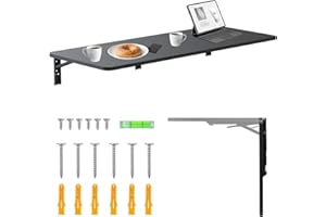 ‎MACLEAN Maclean MC-128 Faltbares Wandregal 100x40 cm, Tragkraft 50 kg, Klapptisch mit Sicherheitsverriegelung und Wasserwaage, für Küche, Büro, Werkstatt oder Garage