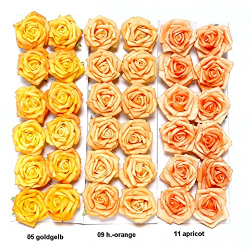 Rosenblüten, Köpfe, Foam- Schaum- Rosen, 5cm/ 12 St. !!! (01 vanille) - 2