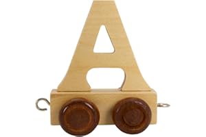 GICO Lettere in Legno, Lettera Train Train, Locomotiva, Waggon, A-Z, Altezza. 5,5 cm