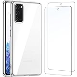 NEW'C Cover per Samsung Galaxy S20 FE Gel TPU in silicone custodia ultra trasparente e 2× vetro temperato per Samsung Galaxy 