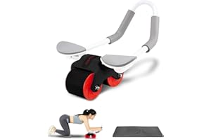 TATOONLY AB Roller Bauchtrainer,Automatisches Rebound Bauchrad mit Trainingsmatten,Ab Roller Rad Trainingsgerät,Heim Bauchtrainer,Bauchmuskel Workout Fitness,Fortgeschrittenes Bauch Kernkrafttraining