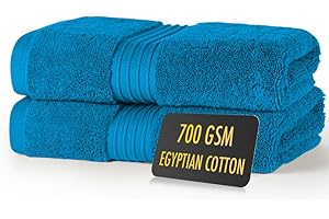ALSAP Blue Lagoon Hand Towels Pack of 2 - Ultra Soft Super Absorbent 700 GSM Egyptian Cotton Towels - Bathroom Linen Sets - Luxury Hotel Quality Cotton Hand Towels Set Convenient Size 50x90 cm