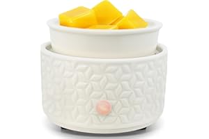 EQUSUPRO Scented Wax Melt Warmer Electric - Ceramic Candle Wax Warmer, 3-in-1 Wax Melter and Fragrance Warmer for Scented Wax Tarts, Candle Jars and Essential Oils to Freshen Home Office, Gift & Decor (Flower)